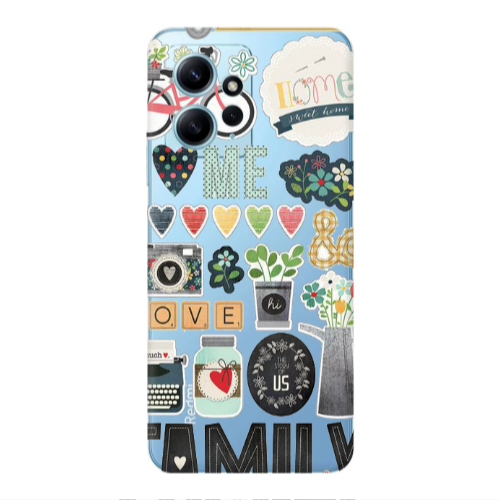 Xiaomi Redmi Note 12 4G Family love home Transparent Silicone TPU Θήκη