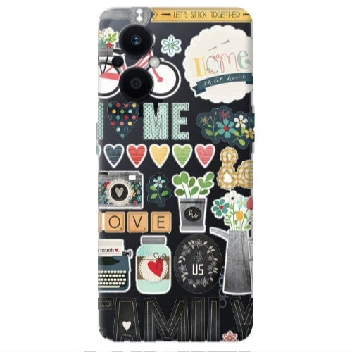 Oppo Reno 7 Lite Family love home Transparent Silicone TPU Θήκη