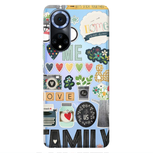 Huawei Nova 9 Family love home Transparent Silicone TPU Θήκη