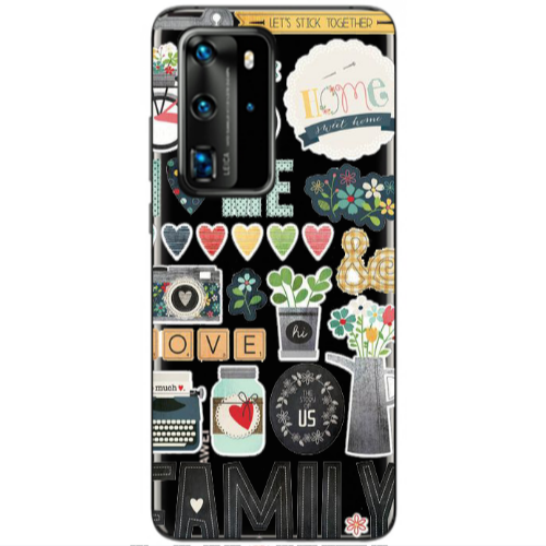 Huawei P40 Pro Family love home Transparent Silicone TPU Θήκη