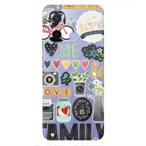 Xiaomi Redmi 12C Family love home Transparent Silicone TPU Θήκη