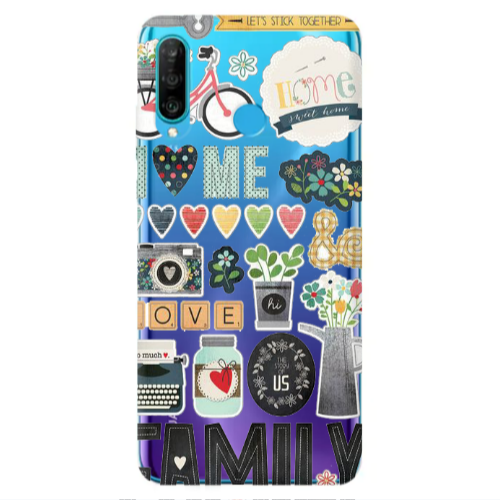 Huawei P30 Lite Family love home Transparent Silicone TPU Θήκη