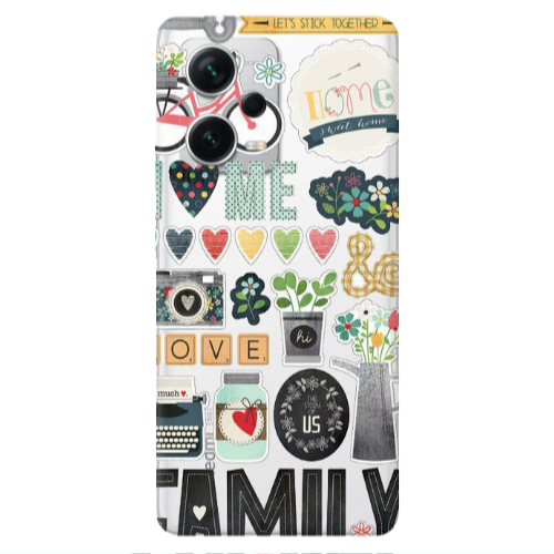 Xiaomi Redmi Note 12 5G Family love home Transparent Silicone TPU Θήκη