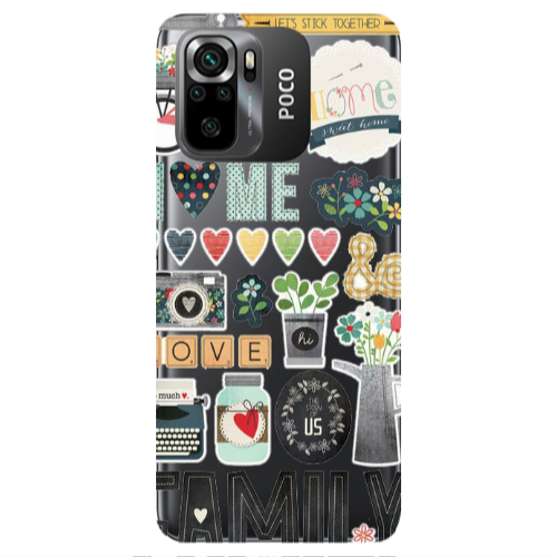 Xiaomi Poco M5 s Family love home Transparent Silicone TPU Θήκη