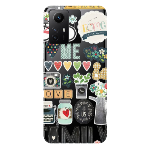 Xiaomi Redmi Note 12s Family love home Transparent Silicone TPU Θήκη