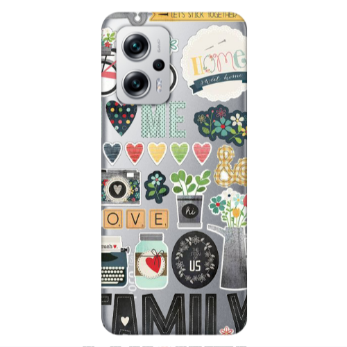 Xiaomi Poco X4 GT Family love home Transparent Silicone TPU Θήκη