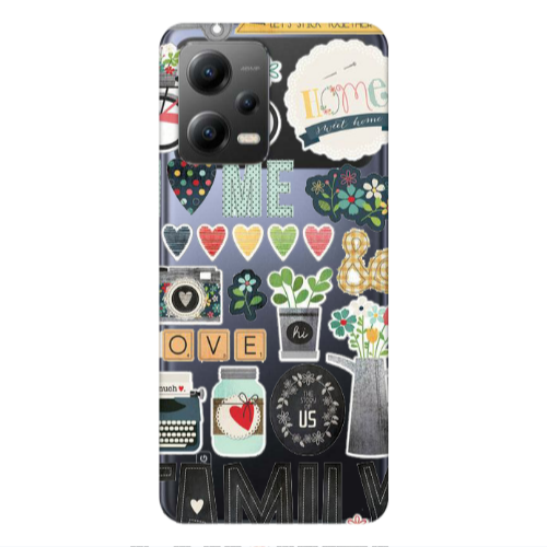 Xiaomi Poco X5 Family love home Transparent Silicone TPU Θήκη