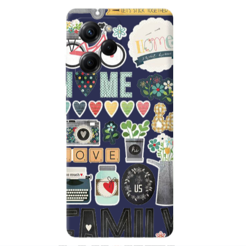 Xiaomi Poco X5 Pro Family love home Dark blue Colored Silicone TPU Θήκη