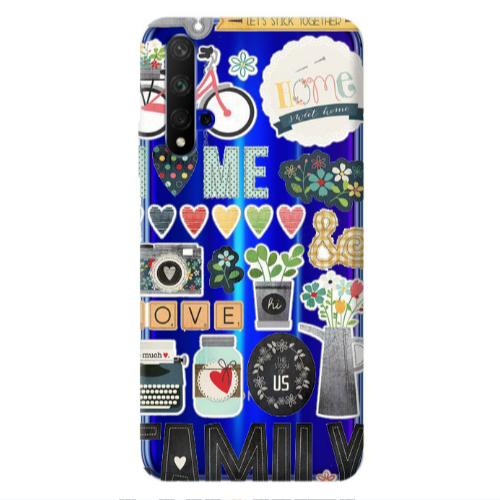 Huawei Nova 5 T Family love home Transparent Silicone TPU Θήκη
