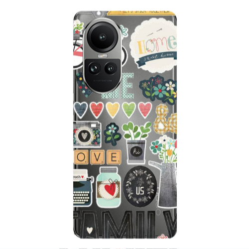Oppo Reno10 5G Family love home Transparent Silicone TPU Θήκη