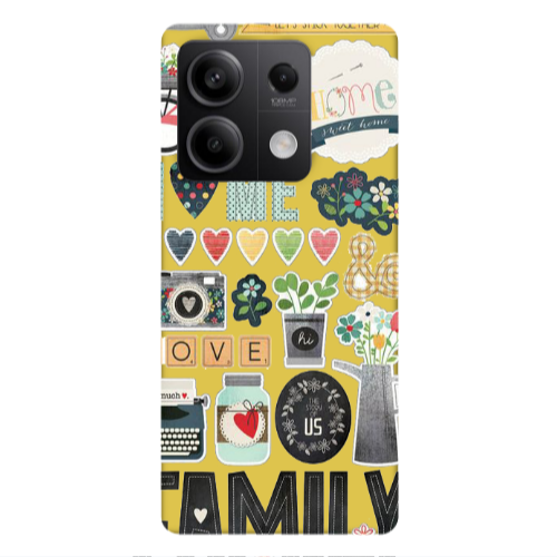Xiaomi Redmi Note 13 5G Family love home Yellow Colored Silicone TPU Θήκη