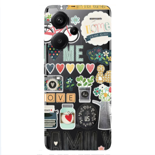 Xiaomi Redmi Note 13 Pro+ 5G  Family love home Transparent Silicone TPU Θήκη