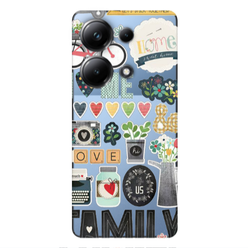 Xiaomi Poco M6 Pro 4G Family love home Transparent Silicone TPU Θήκη