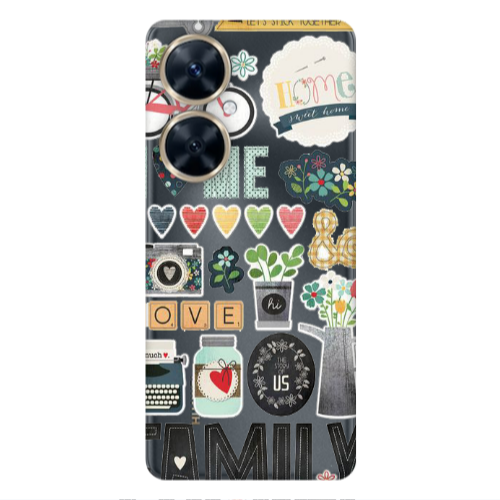 Huawei Nova 11i Family love home Transparent Silicone TPU Θήκη