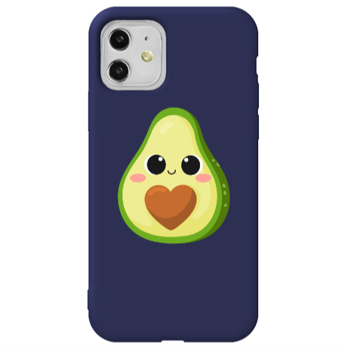Apple iPhone 11  Baby avocado Dark blue Colored Silicone TPU Θήκη