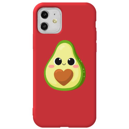 Apple iPhone 11  Baby avocado Red Colored Silicone TPU Θήκη