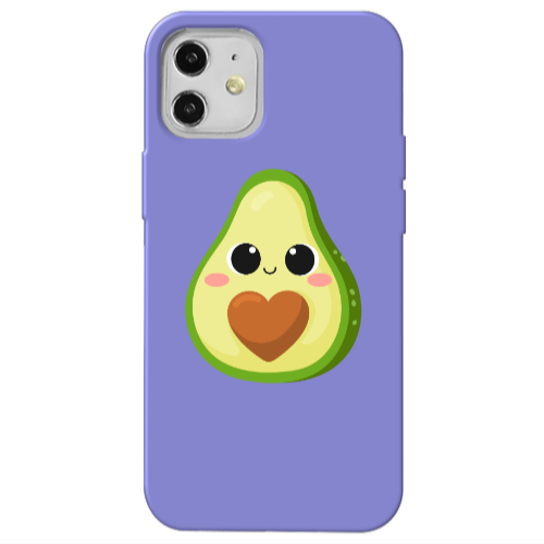 Apple iPhone 12 Baby avocado Purple Colored Silicone TPU Θήκη