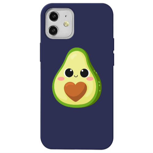 Apple iPhone 12 Baby avocado Dark blue Colored Silicone TPU Θήκη