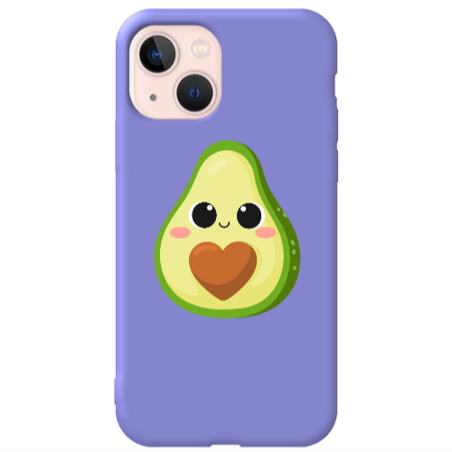 Apple iPhone 13 Baby avocado Purple Colored Silicone TPU Θήκη