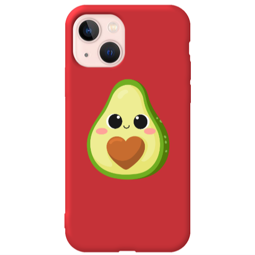 Apple iPhone 13 Baby avocado Red Colored Silicone TPU Θήκη