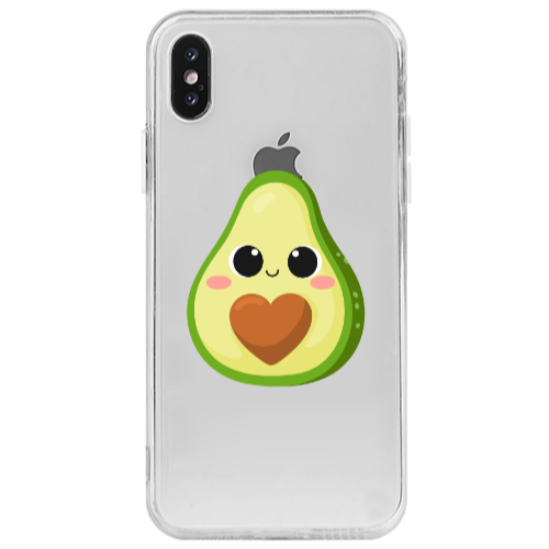Apple iPhone X Baby avocado Transparent Silicone TPU Θήκη