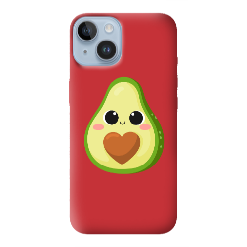 Apple iPhone 14 Plus Baby avocado Red Colored Silicone TPU Θήκη