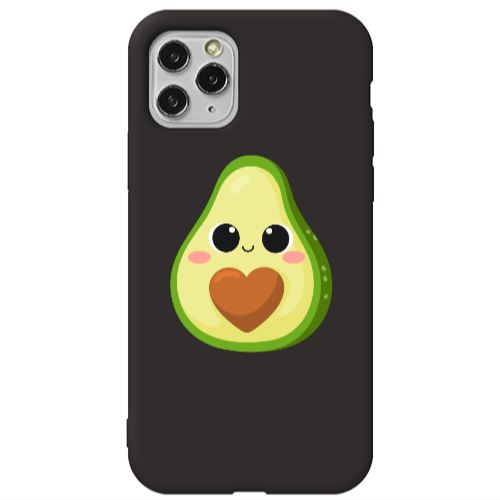 Apple iPhone 11 Pro Max Baby avocado Black Colored Silicone TPU Θήκη