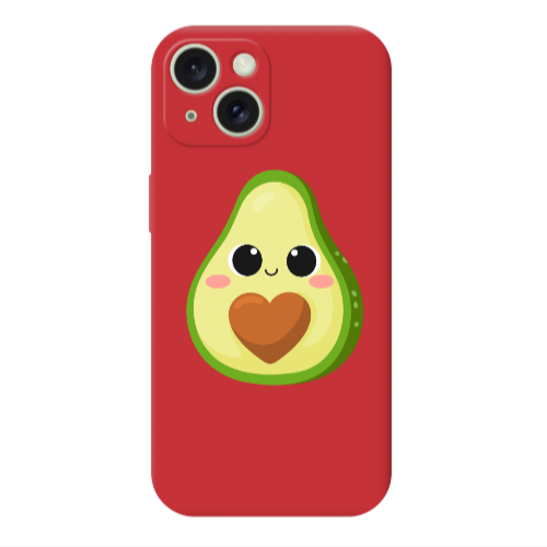 Apple iPhone 15 Baby avocado Red Colored Silicone TPU Θήκη