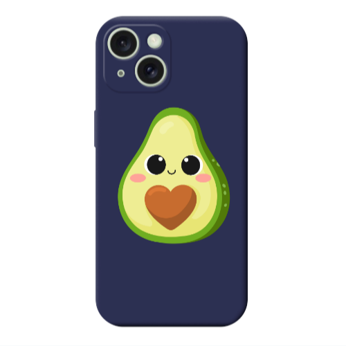 Apple iPhone 15 Plus Baby avocado Dark blue Colored Silicone TPU Θήκη
