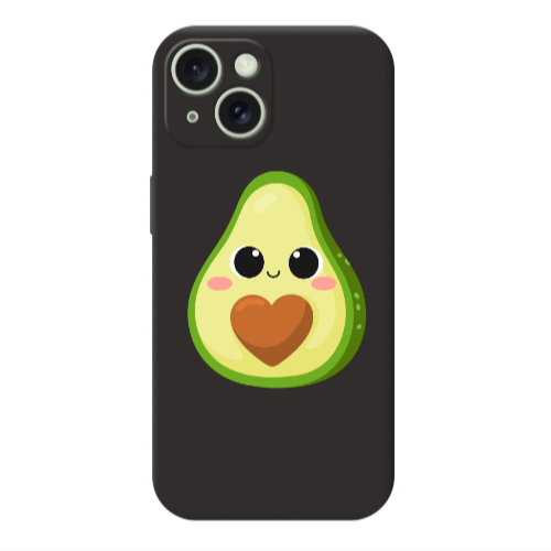 Apple iPhone 15 Plus Baby avocado Black Colored Silicone TPU Θήκη