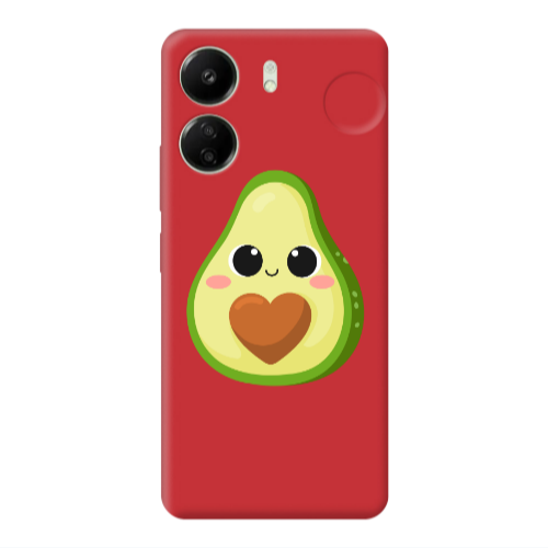 Xiaomi Redmi 13C Baby avocado Red Colored Silicone TPU Θήκη