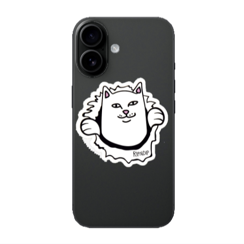 Apple Iphone 16 plus White cat Transparent Silicone TPU Θήκη