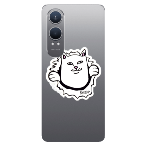 Oneplus Nord Ce 4 lite White cat Transparent Silicone TPU Θήκη