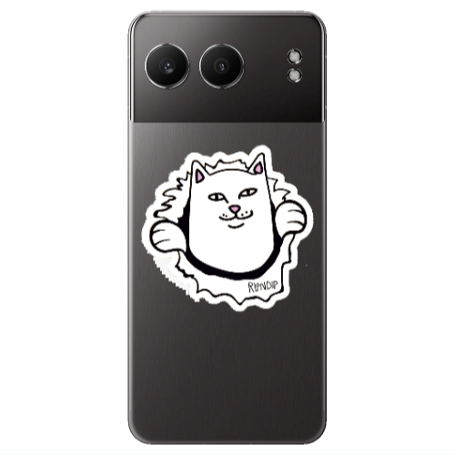 Oneplus Nord 4 White cat Transparent Silicone TPU Θήκη
