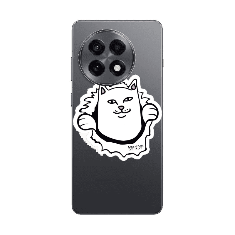 Oneplus 13 5G White cat Transparent Silicone TPU Θήκη