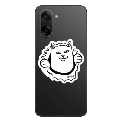Oneplus Nord CE 5 White cat Transparent Silicone TPU Θήκη