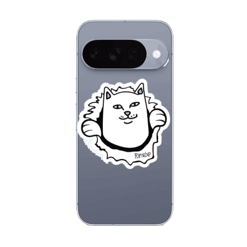 Google Pixel 10 White cat Transparent Silicone TPU Θήκη