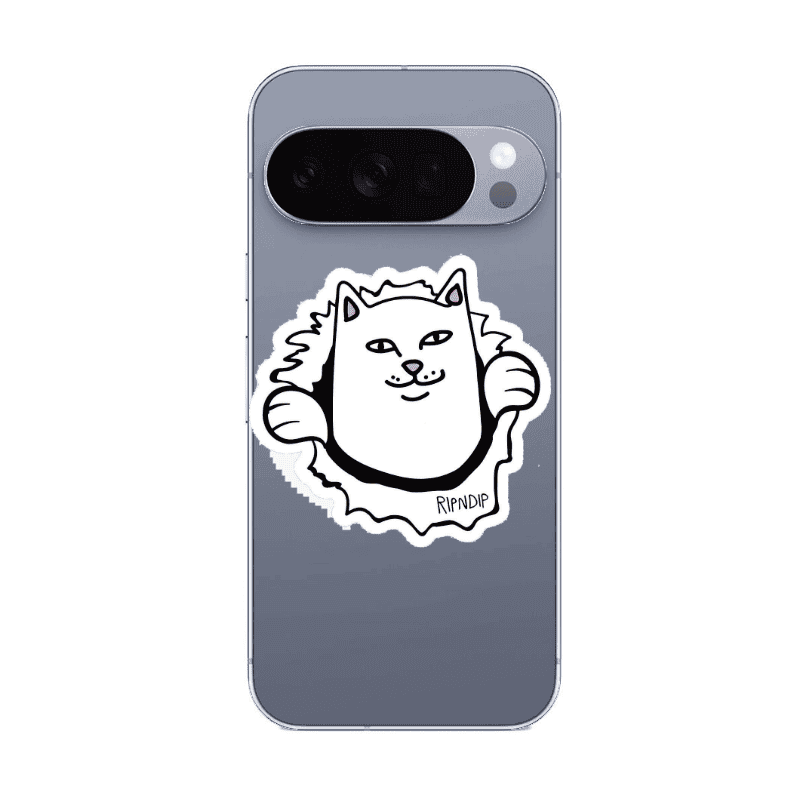 Google Pixel 10 Pro White cat Transparent Silicone TPU Θήκη
