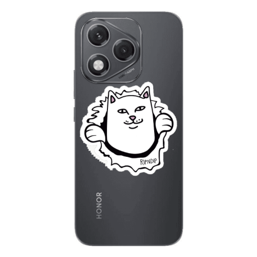 Honor 400 Lite White cat Transparent Silicone TPU Θήκη