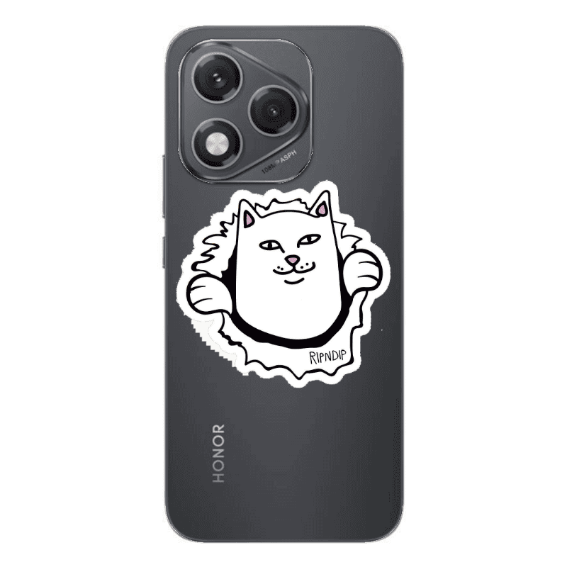 Honor 400 Lite White cat Transparent Silicone TPU Θήκη