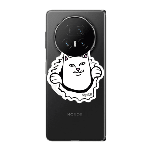 Honor Magic V5 White cat Transparent Silicone TPU Θήκη