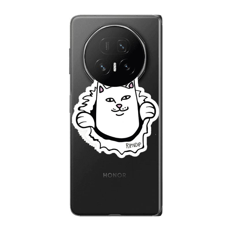Honor Magic V5 White cat Transparent Silicone TPU Θήκη
