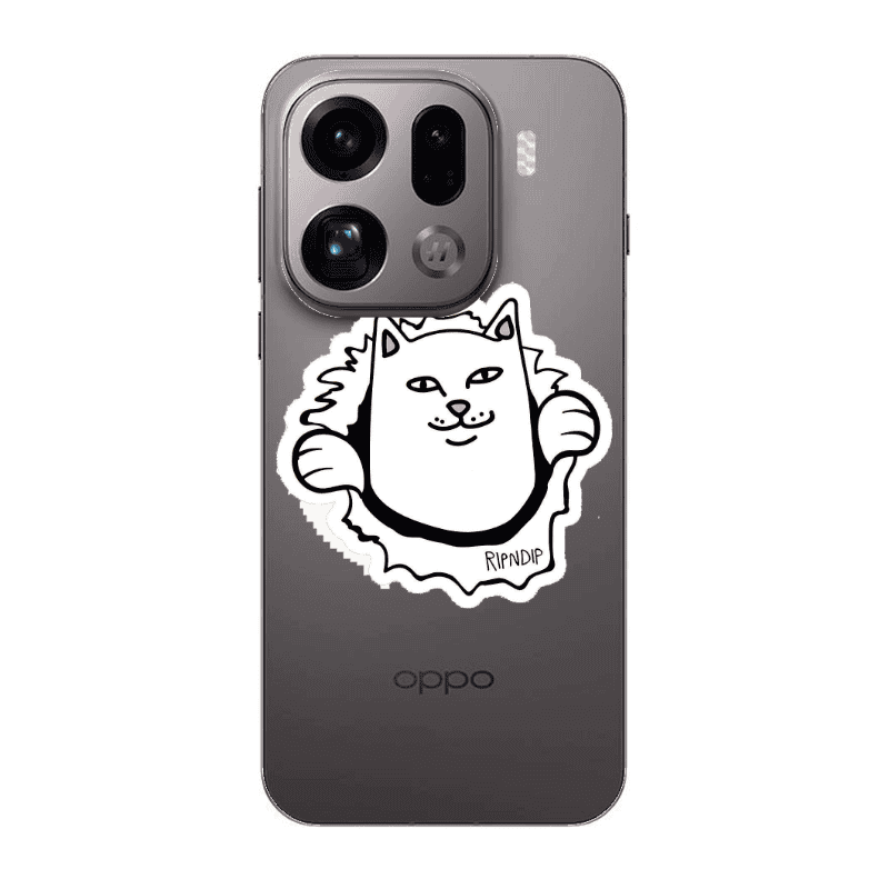 Oppo Find X9 Pro White cat Transparent Silicone TPU Θήκη