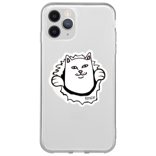 Apple iPhone 13 Pro Max White cat Transparent Silicone TPU Θήκη