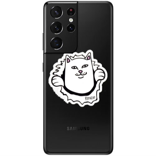 Samsung S21 Ultra White cat Transparent Silicone TPU Θήκη