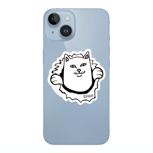 Apple iPhone 14 Plus White cat Transparent Silicone TPU Θήκη