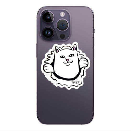 Apple iPhone 14 Pro  White cat Transparent Silicone TPU Θήκη