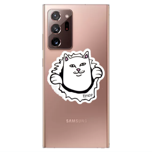Samsung Note 20 Ultra White cat Transparent Silicone TPU Θήκη