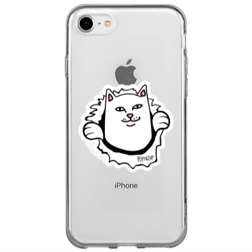 Apple iPhone SE 2020 White cat Transparent Silicone TPU Θήκη