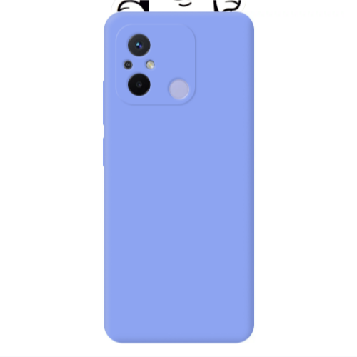Xiaomi Redmi 12C White cat Light Purple Colored Silicone TPU Θήκη